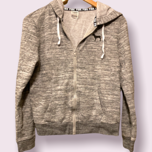 PINK Zip Up Sweatshirt Heathered Gray